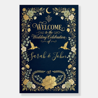 Luxury Modern elegant floral newly welcome wedding Foam Board