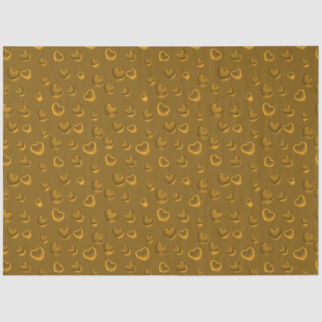 Luxury Modern Elegant Glitter Gold Heart Tissue Paper (Front)