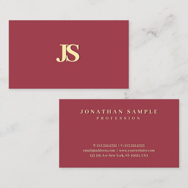 Luxury Modern Elegant Gold Color Text Template Business Card (Front/Back)