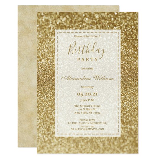 Luxury modern elegant gold glitter Birthday Party Invitation | Zazzle.com