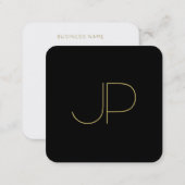 Luxury Modern Elegant Gold Monogrammed Template Square Business Card (Front/Back)