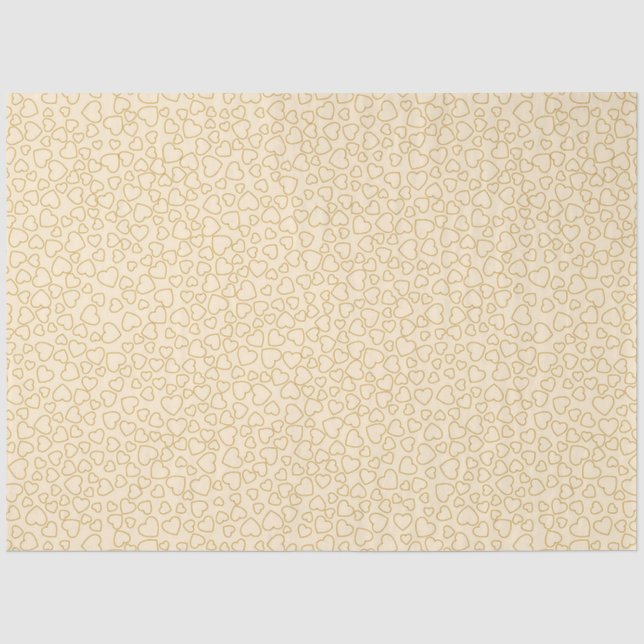 Luxury Modern Elegant Love Gold Heart Tissue Paper (Front)