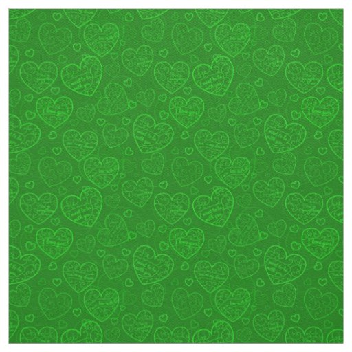 Luxury Modern Elegant Love Green Heart Fabric