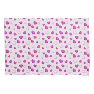 Luxury Modern Elegant Love Pink Heart Pillow Case