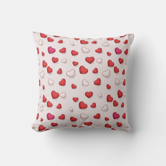 Luxury Modern Elegant Love Red Heart Throw Pillow (Front)