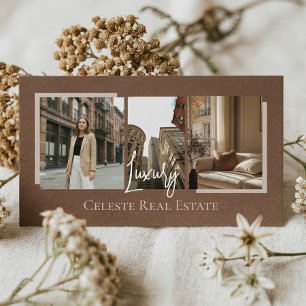 Luxury Modern Elegant Photo Layout Real Estate  Business Card