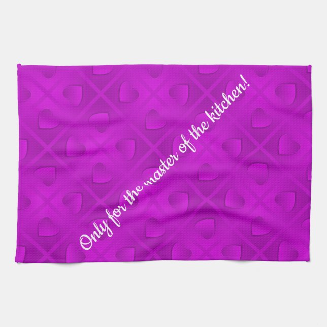 Luxury Modern Elegant Purple Heart Kitchen Towel (Horizontal)