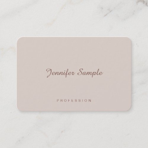 Luxury Modern Elegant Script Simple Plain Trendy Business Card