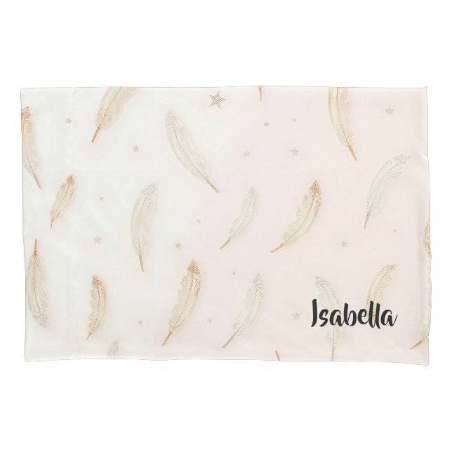 Luxury Modern Feathers Boho Collection Pillow Case (Front)