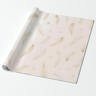 Luxury Modern Feathers Boho Collection Wrapping Paper