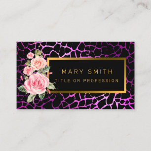 Luxury Modern Floral Tiger Add Your Text Business Card