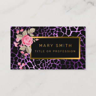 Luxury Modern Floral Tiger Add Your Text Business Card