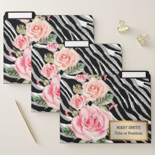 Luxury Modern Floral Tiger Add Your Text File Folder