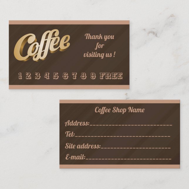 Luxury Modern Free Chocolate Marble Coffee Business Card (Front/Back)