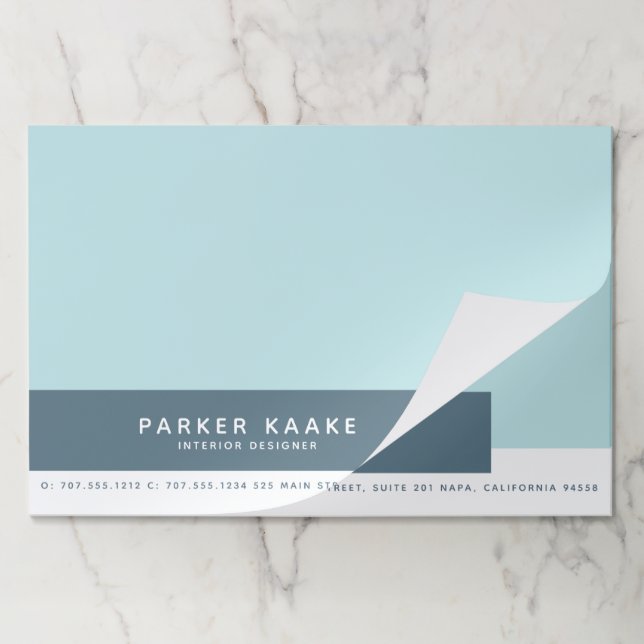 Luxury Modern Geometric Light Blue Paper Pad (Folded)