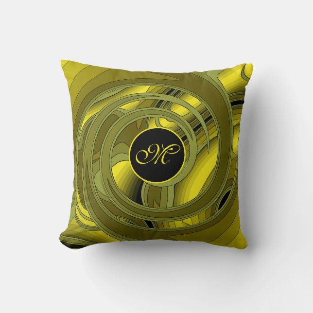 Luxury Modern Gold Abstract Floral Rose Throw Pillow (Front)