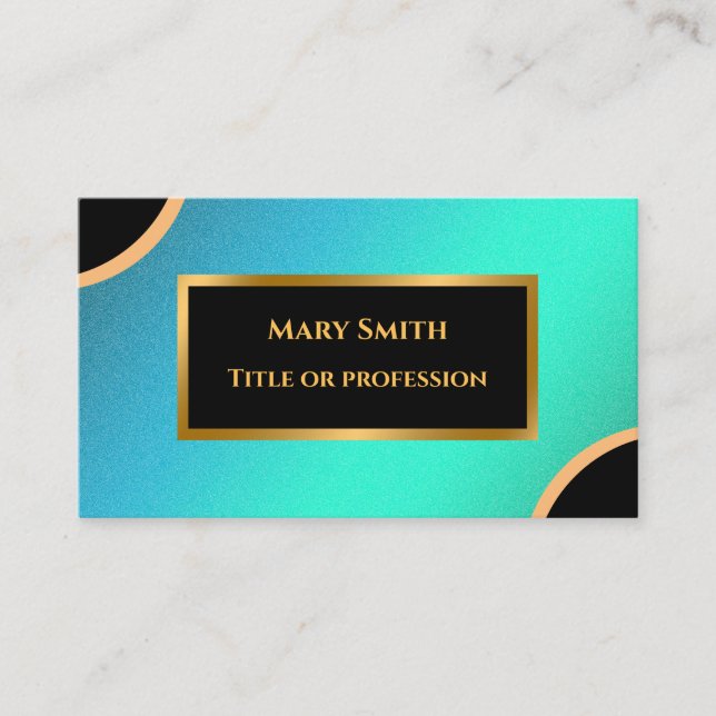 Luxury Modern Gold Blue Professional Business Card (Front)