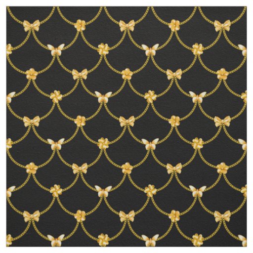 Luxury Modern Gold Natural Floral Butterfly Fabric