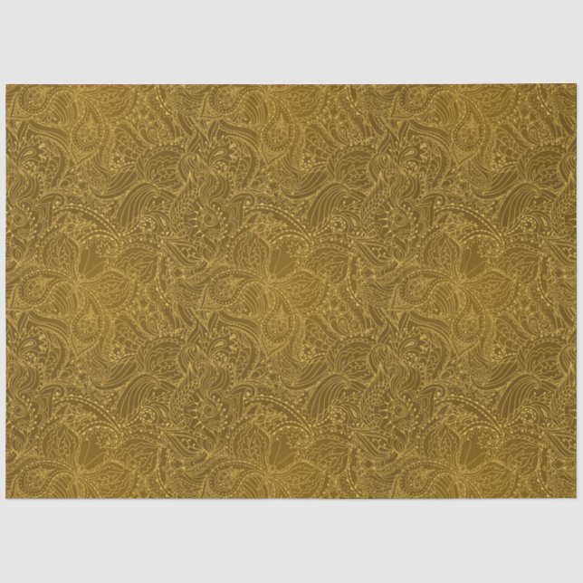 Luxury Modern Gold Natural Floral Butterfly Tissue Paper (Front)