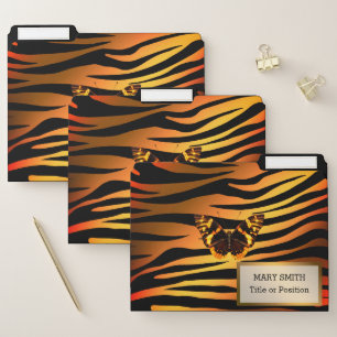 Luxury Modern Gold Orange Tiger Add Your Text File Folder