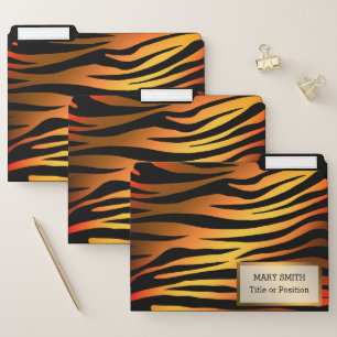 Luxury Modern Gold Orange Tiger Add Your Text File Folder