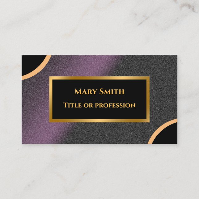 Luxury Modern Gold Purple Professional Business Card (Front)