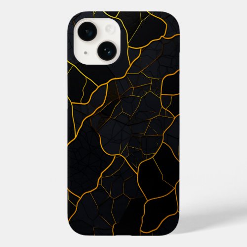 Luxury Modern Golden Black Texture Pattern Case_Mate iPhone 14 Case