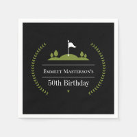 Luxury Modern Golfer 50th Birthday Party Golf Napkins