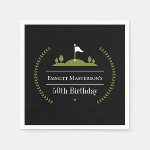 Luxury Modern Golfer 50th Birthday Party Golf Napkins