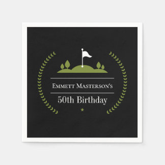 Luxury Modern Golfer 50th Birthday Party Golf Napkins