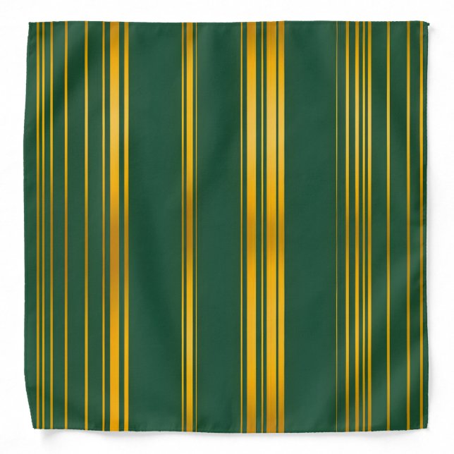 Luxury Modern Green Gold Linen Texture Collection Bandana (Front)