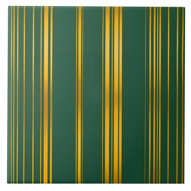 Luxury Modern Green Gold Linen Texture Collection Ceramic Tile (Front)