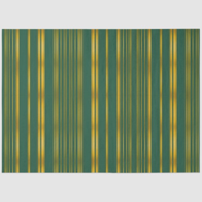 Luxury Modern Green Gold Linen Texture Collection Tissue Paper (Front)