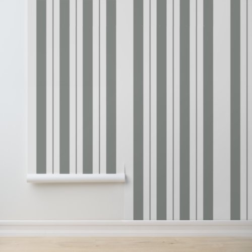 Luxury Modern Green White Stripes Pattern Wallpaper