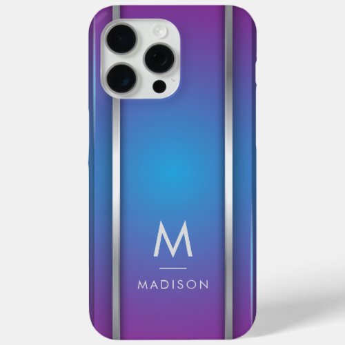 Luxury Modern Minimal Abstract Violet Blue  iPhone 15 Pro Max Case