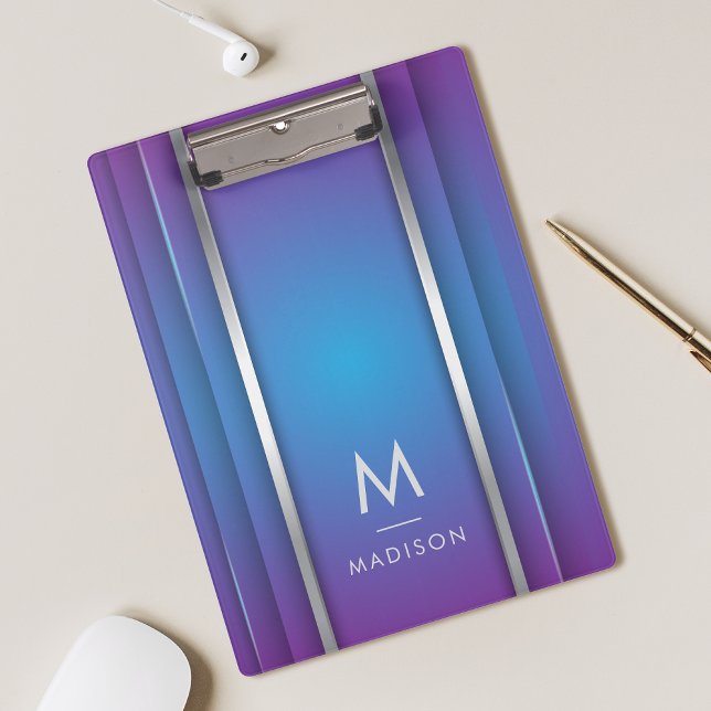 Luxury Modern Minimal Abstract Violet Blue Clipboard (Creator Uploaded)