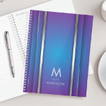 Luxury Modern Minimal Abstract Violet Blue  Planner<br><div class="desc">An elegant luxurious style abstract planner featuring violet and blue geometric design. Personalize with your monogram and name.</div>