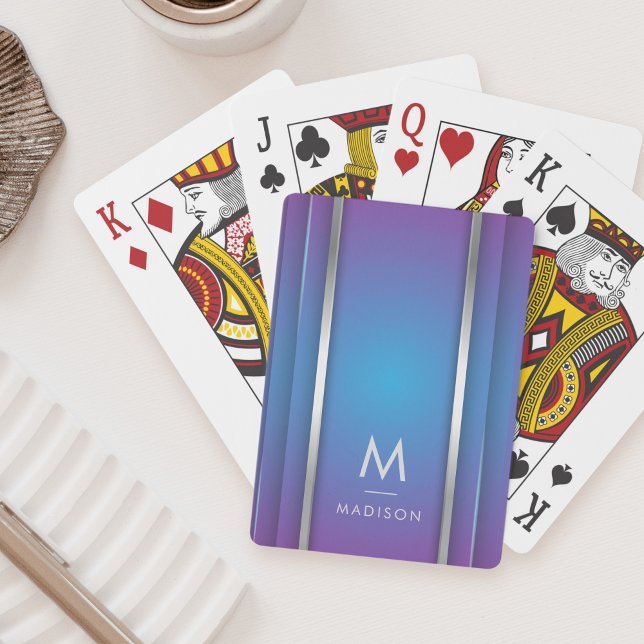 Luxury Modern Minimal Abstract Violet Blue  Poker Cards (Creator Uploaded)