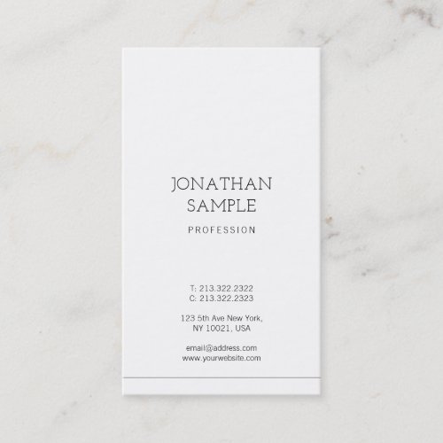 Luxury Modern Minimalist Design Elegant Plain Business Card