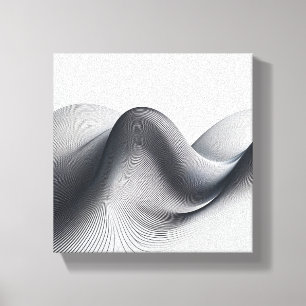 Luxury Modern Minimalist Wave Art - Abstract 3D Li Canvas Print