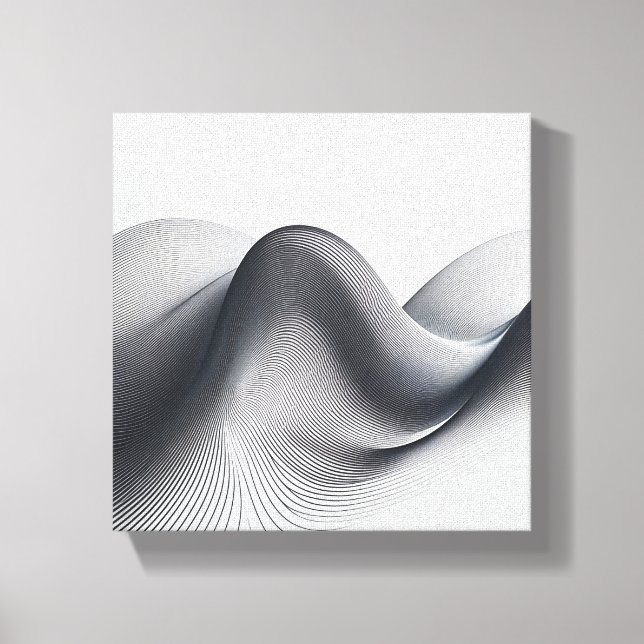 Luxury Modern Minimalist Wave Art - Abstract 3D Li Canvas Print (Front)