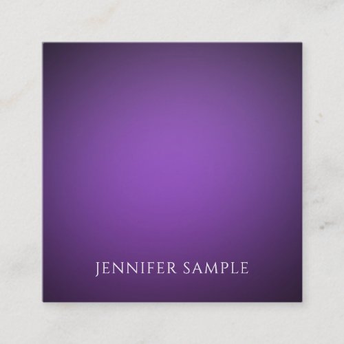 Luxury Modern Minimalistic Elegant Purple Template Square Business Card