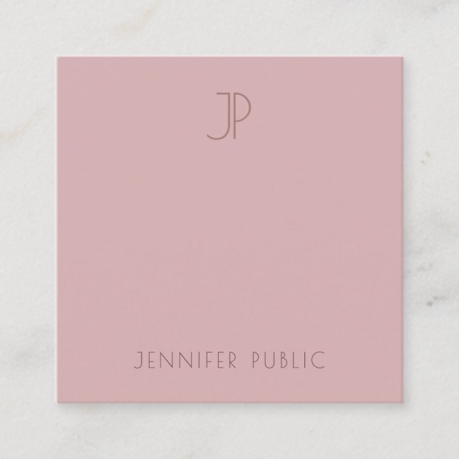 Luxury Modern Monogram Elegant Minimalist Template Square Business Card (Front)