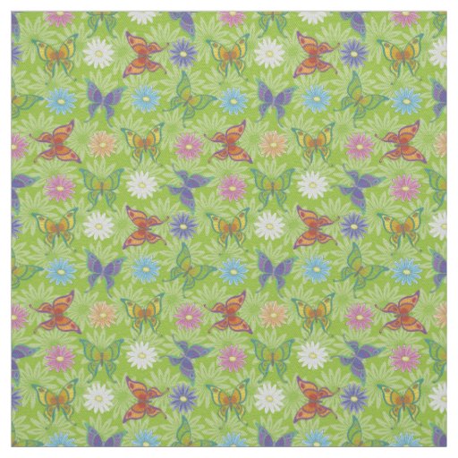 Luxury Modern Natural Floral Butterfly Fabric