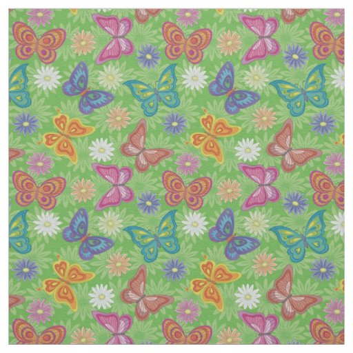 Luxury Modern Natural Floral Butterfly Fabric