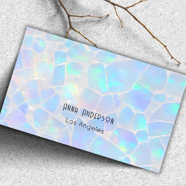 Luxury Modern Opal Stone Mineral Gold Makeup  Business Card
