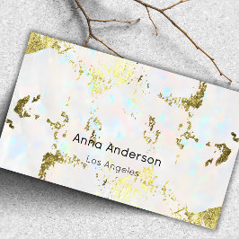 Luxury Modern Opal Stone Mineral Gold Makeup  Business Card