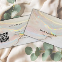 Luxury Modern Opal Stone Mineral Gold Qr Code  