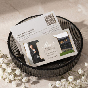 Luxury Modern Professional Real Estate Agent Photo Business Card