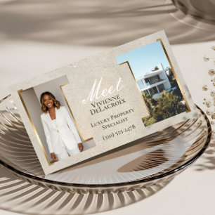 Luxury Modern Professional Real Estate Agent Photo Business Card